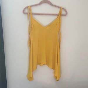 Zara brand new satin handkerchief yellow cami top